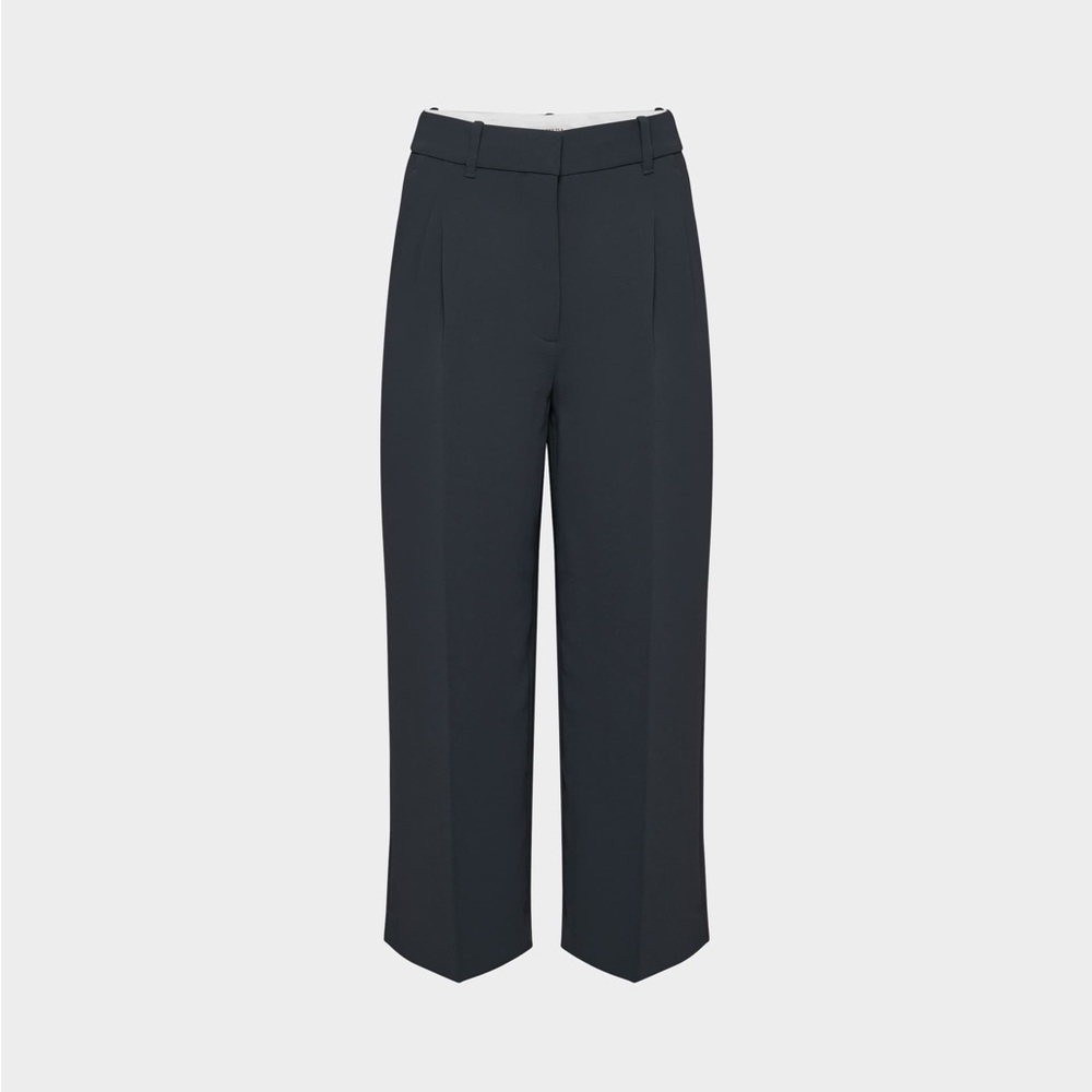 Aritzia Wide-Leg Cropped Trousers in Charcoal